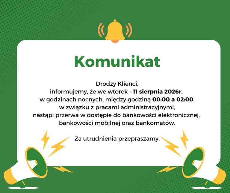 Komunikat przerwa serwisowa